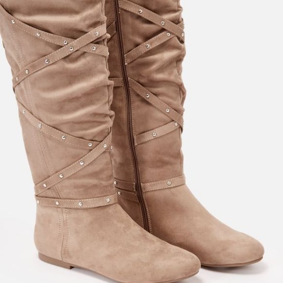 6.5 wide calf Shawnee Just Fab boots - Picture 2 of 3